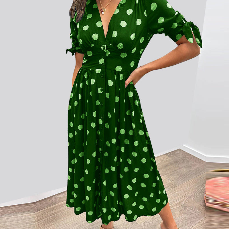 Monika | Eleganta kleita ar punktu rakstu