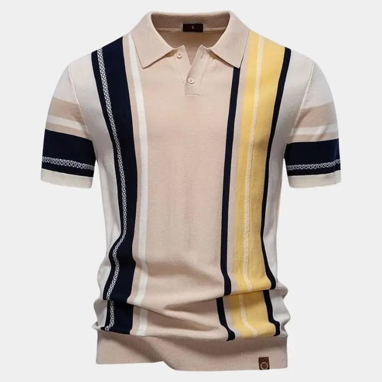 Henrik™ | Gaišs svītrains polo krekls