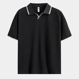 Jesper™ | Melna polo ar V-veida kakla izgriezumu