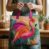 Stepēta iepirkumu soma - Varavīksnes flamingo