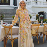 Cressida | Garām Piedurknēm Florāla Maxi Kleita